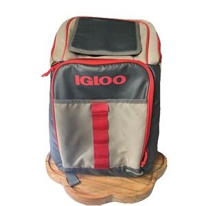 Igloo Hatch Top Backpack  MaxCold Cooler Gray Black Red